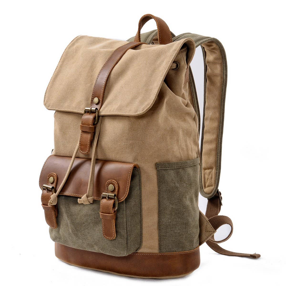 Men's Vintage Canvas Travel Hiking Backpack_CWAB5553