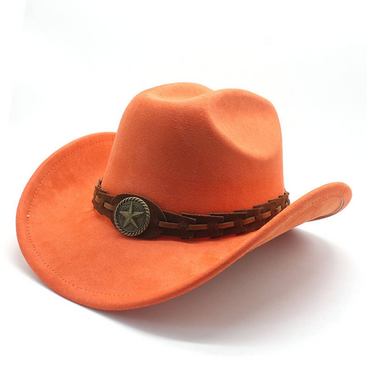 Faux Suede Felt Cowboy Hat Men's Classic Fedora_CWAH2510