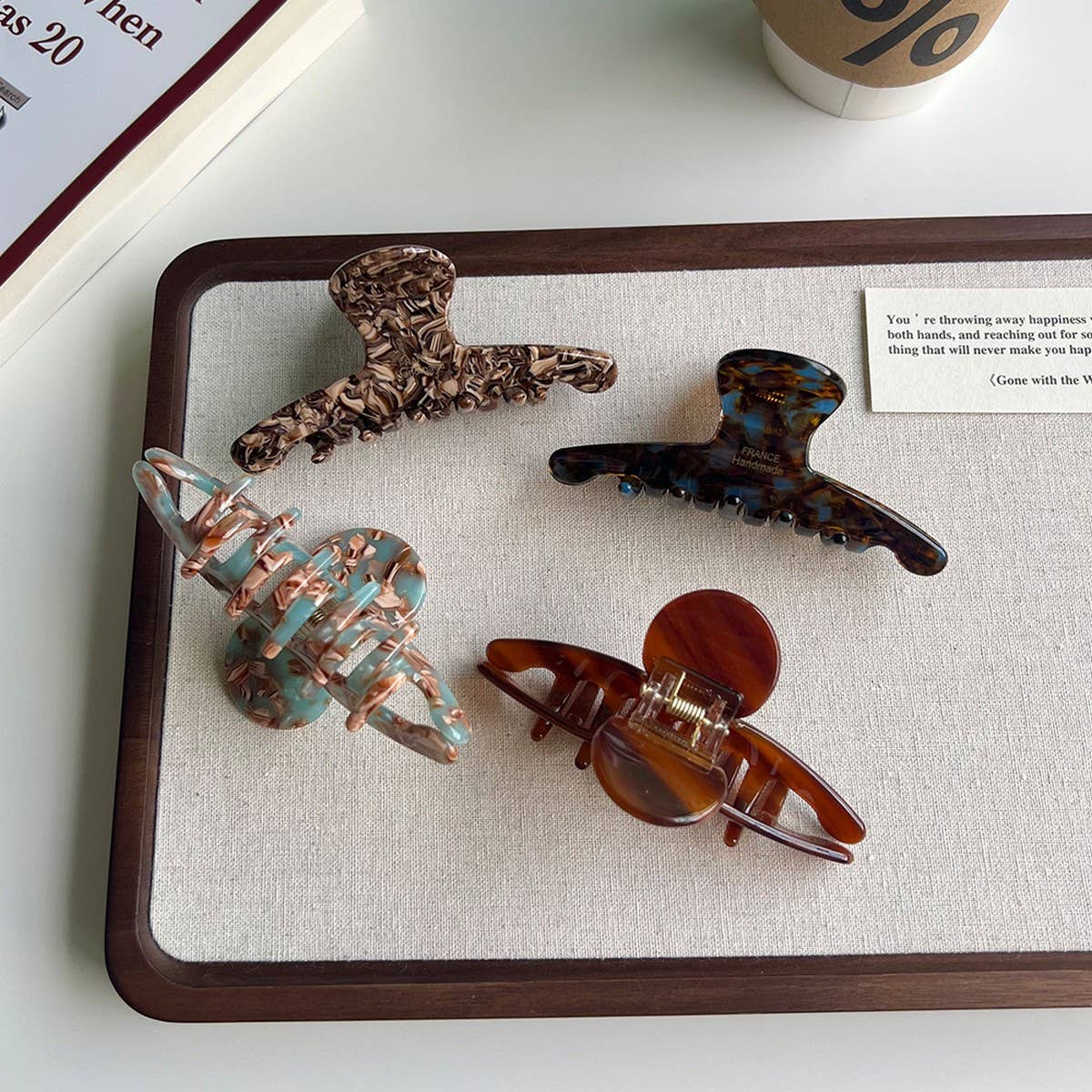 Coffee Brown Acetate Large Painter Style Hair Claw