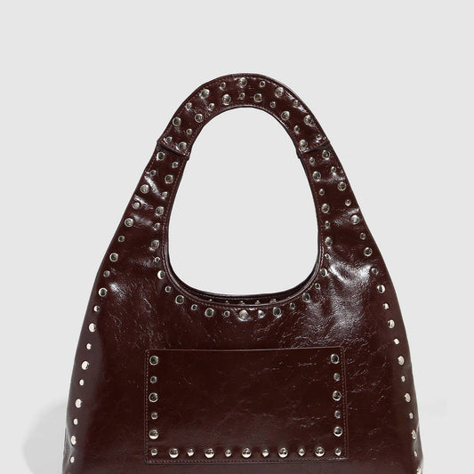 Vintage Punk Studded Large Tote Shoulder Bag_CWAB5687
