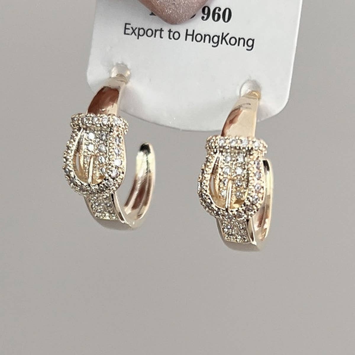 LIGHT LUXURY ZIRCON C-SHAPED EARRINGS