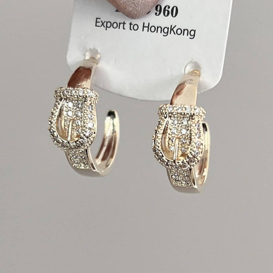 LIGHT LUXURY ZIRCON C-SHAPED EARRINGS