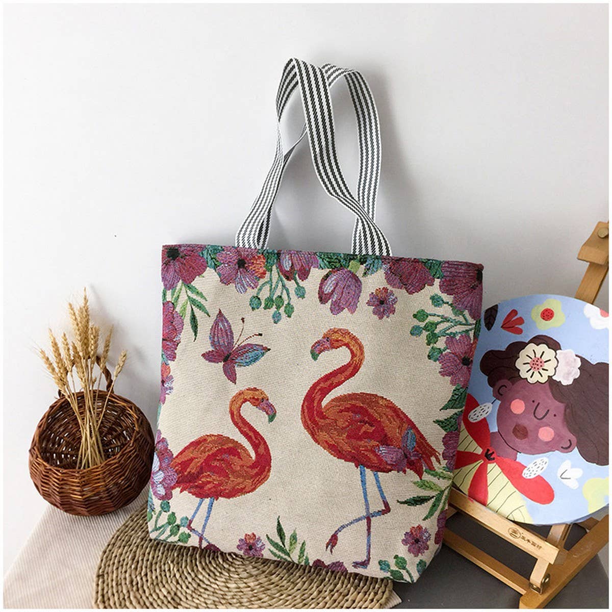 LARGE CAPACITY ETHNIC STYL CANVAS SHOULDER TOTE BAG_CWAB1670