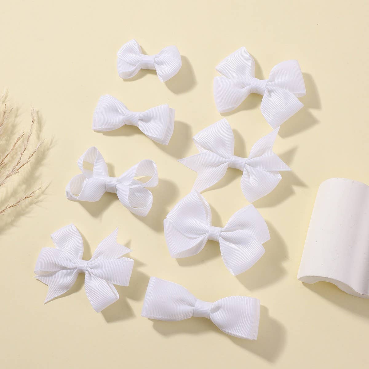 Handmade Ribbon Bow Hair Clips for Babies