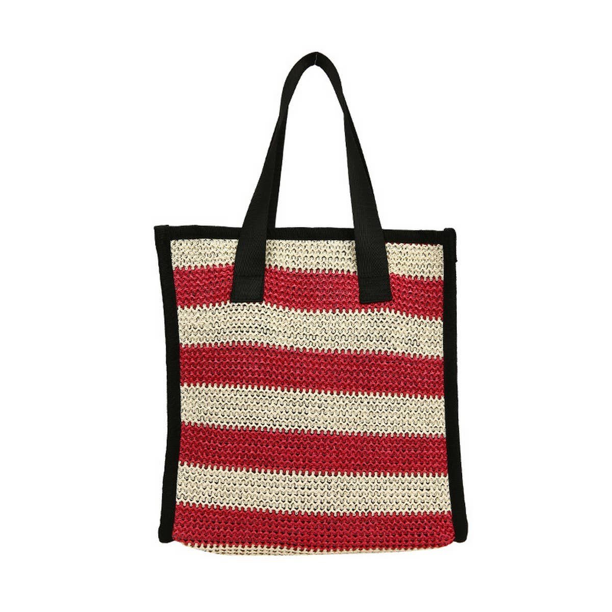 NEW STRAW SIMPLE HAND-HELD BROWN COSMETIC BAG_CWAB4454