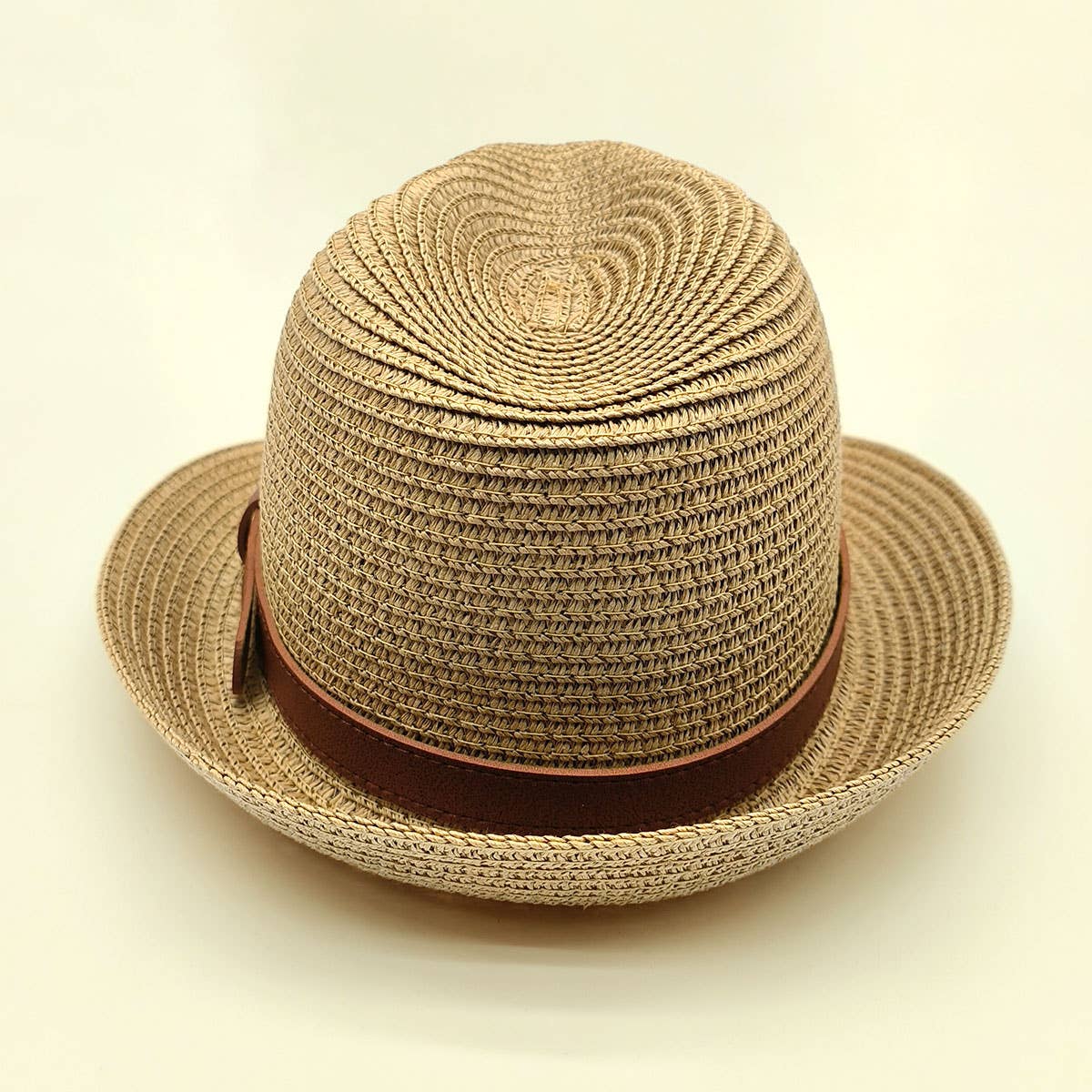 DANDY BELT SUMMER STRAW FEDORA HAT_CWAH0450