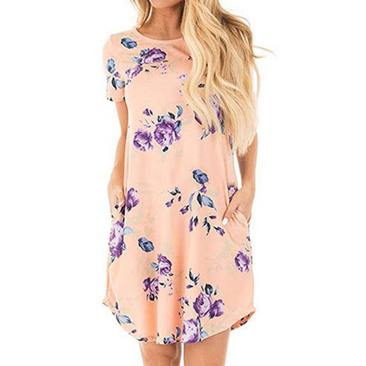 PRINT DRESS WITH IRREGULAR HEM