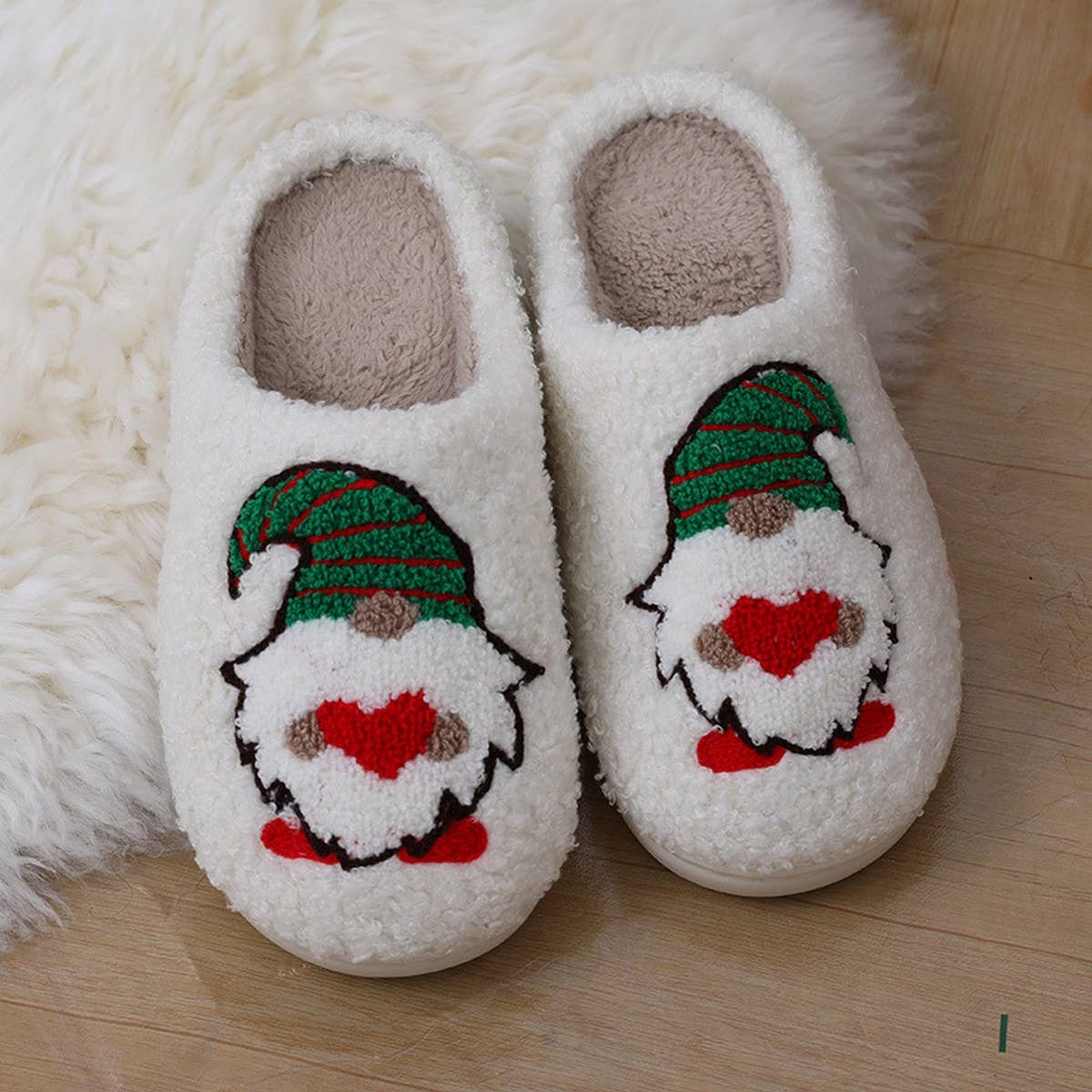 CHRISTMAS DWARF PATTERN WINTER COTTON SLIPPERS