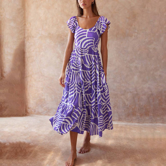 Long flowing backless beach dress