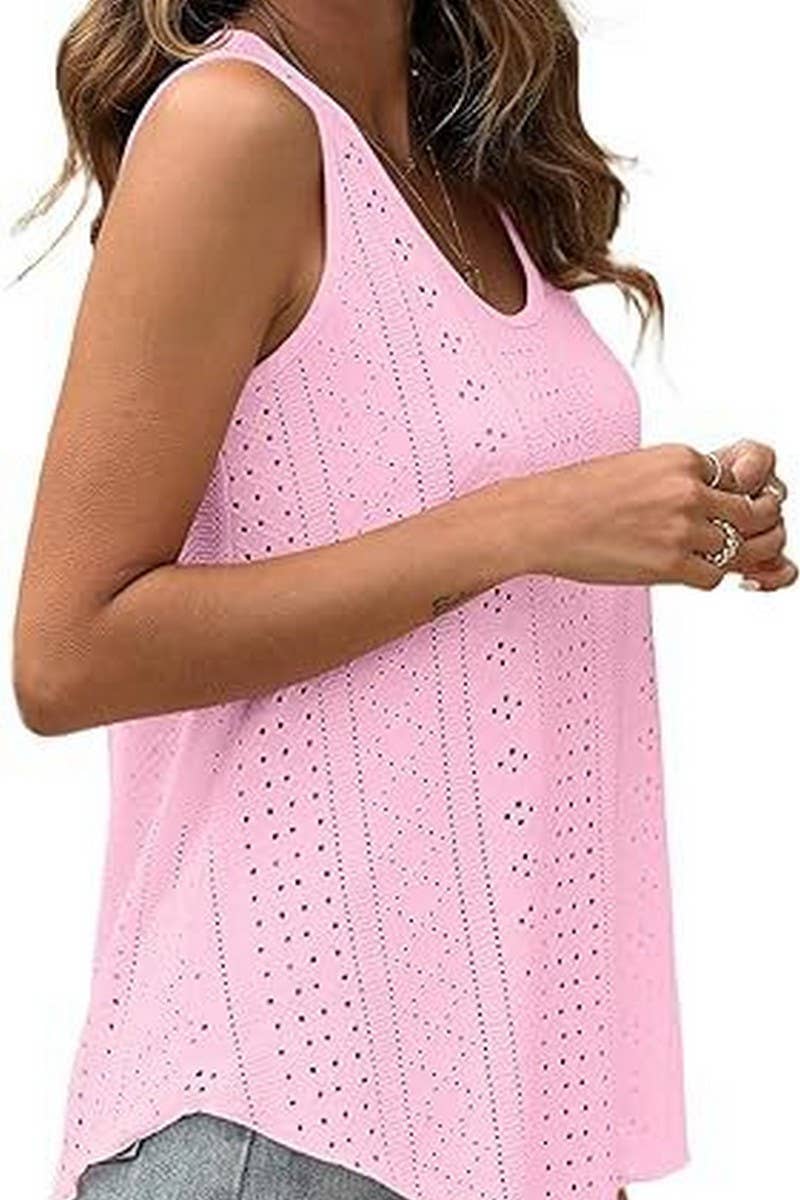 WOMEN ROUND NECK LOOSE SLEEVELESS TOP_CWTSTSL0062