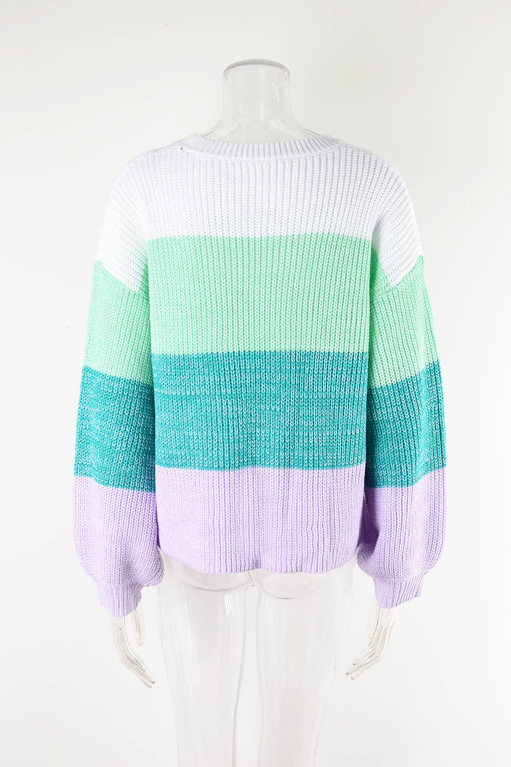 Patchwork Color Contrast Pullover Sweater