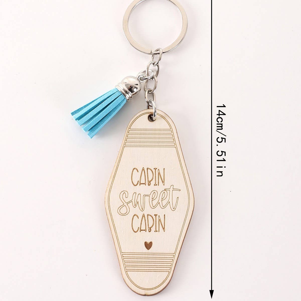LETTER ENGRAVED WOODEN KEYCHAIN
