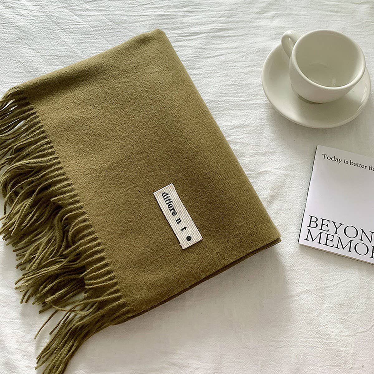 Colorblock Tassel Scarf - Thick Wrap for Students