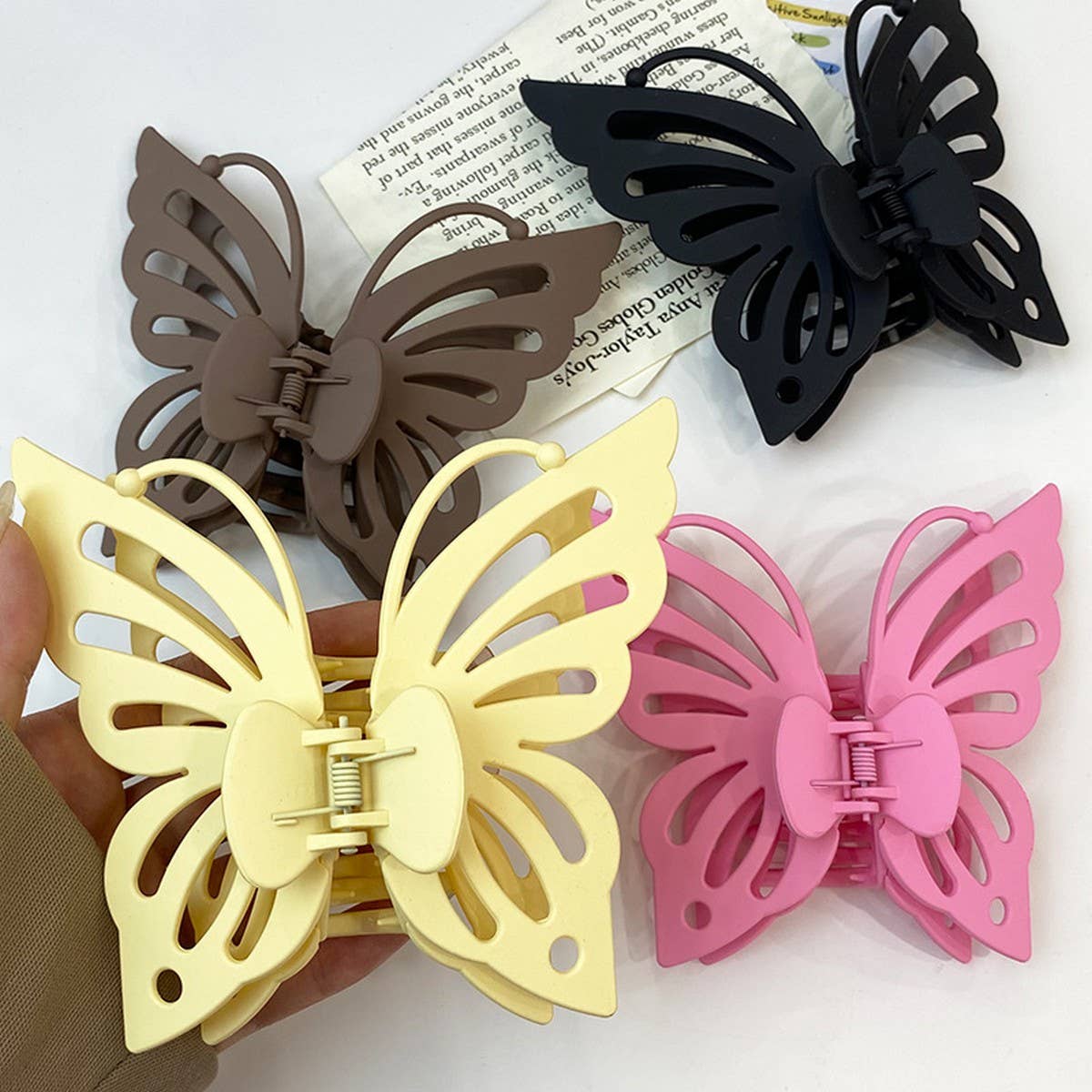 Frosted Acrylic Butterfly Claw Clip for Women