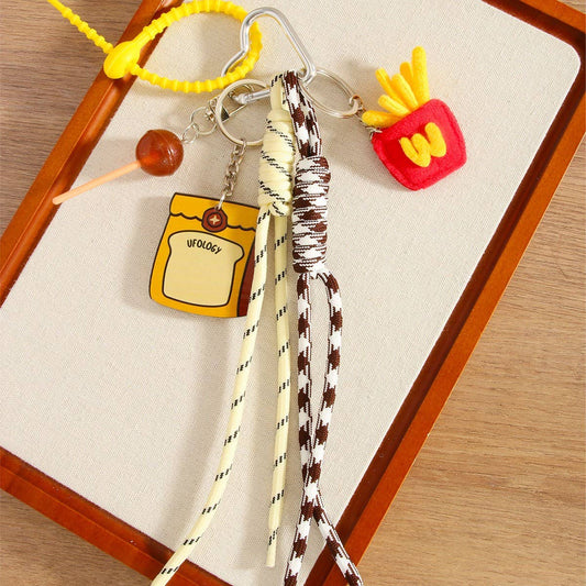 Toast Shaker Keychain with Lollipop & Fries