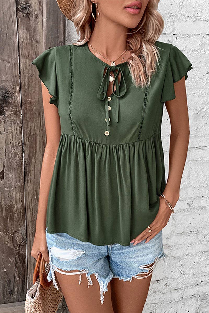 Cwttsl0224_Round Neck Short Sleeve Top