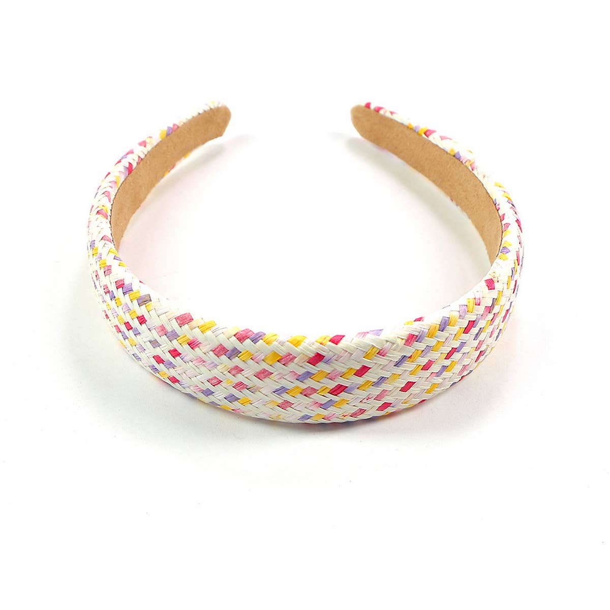 NEW WIDE-BRIMMED STRAW HEADBAND_CWAHA0974