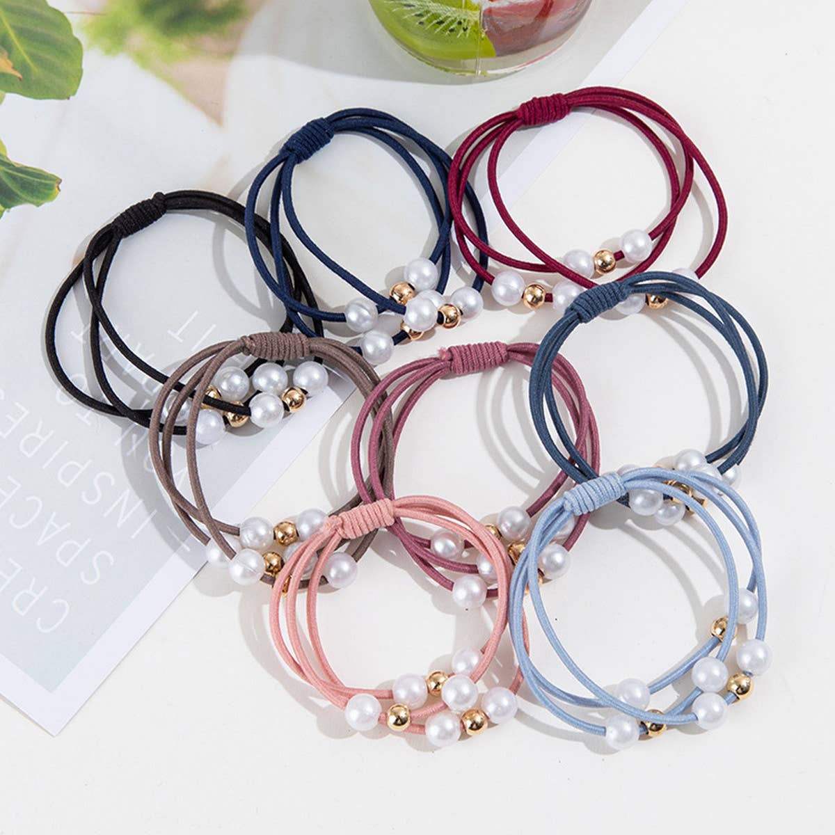 SIMPLE AND FASHIONABLE PEARL HAIR TIE_CWAHA0874
