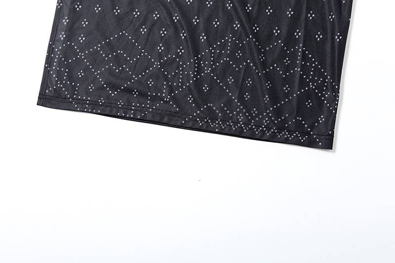 sexy button-neck high-slit hip-hugging dress