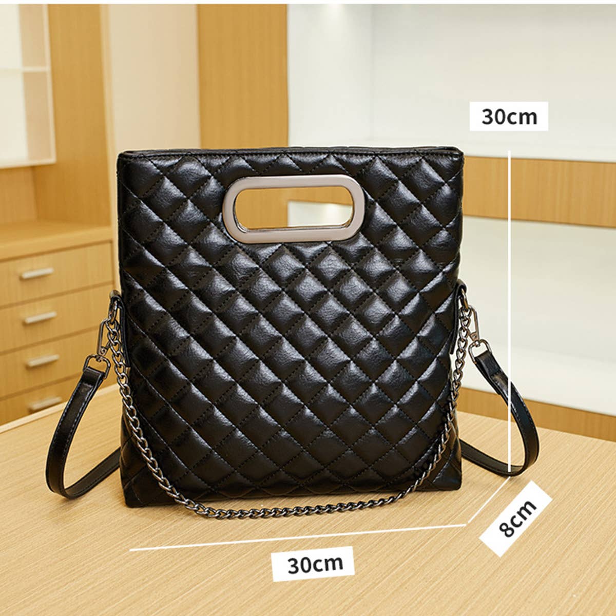 CLASSIC DIAMOND FOLDING SQUARE BUCKLE SHOULDER BAG_CWAB2954