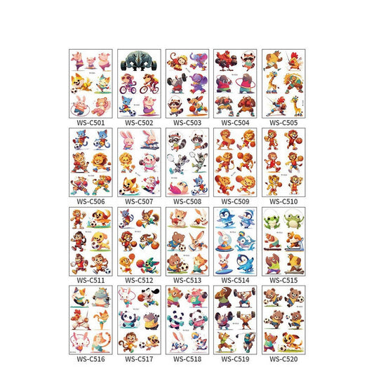 Kids Cartoon Animal Tattoo Stickers Set Waterproof