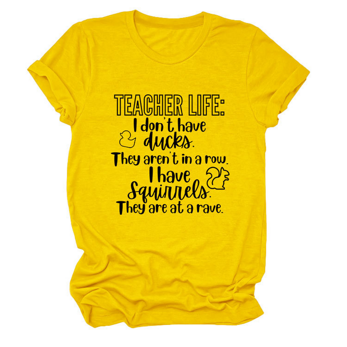 Casual Teacher Tee ??Round Neck Graphic Shirt_CWTTSL0479