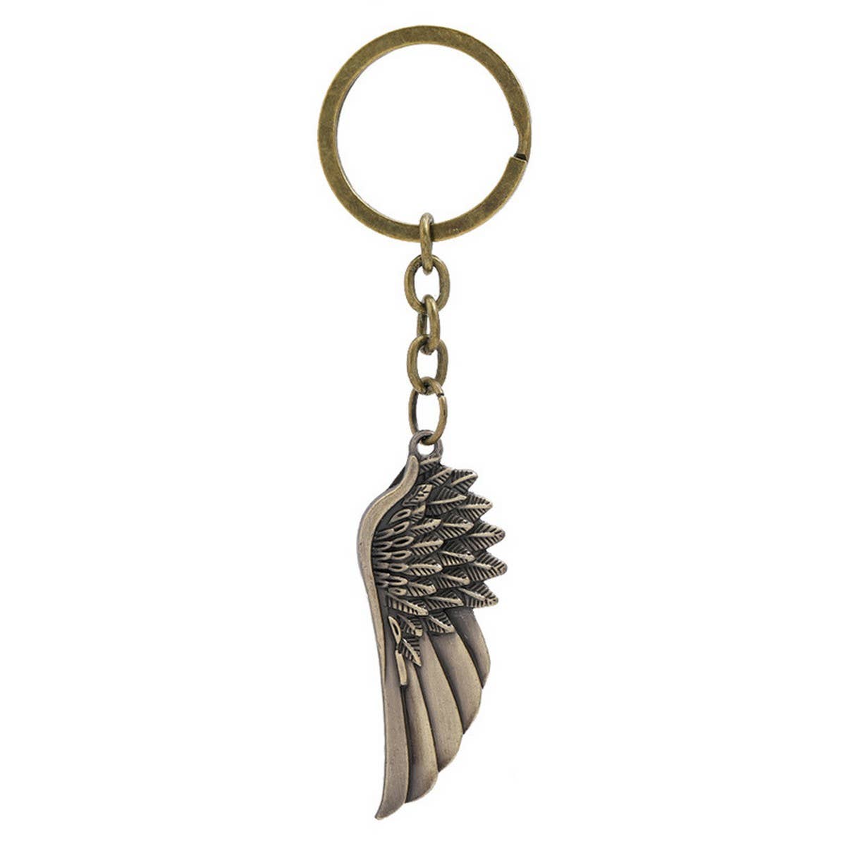 CREATIVE BRONZE WINGS FEATHER KEYCHAIN