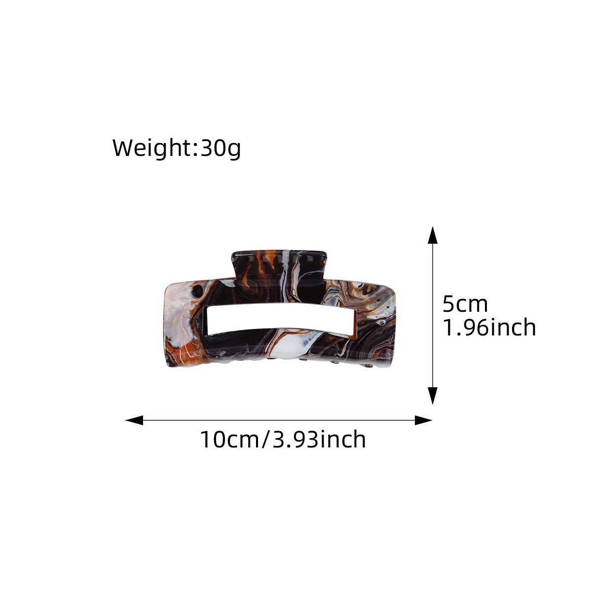 Acrylic Ink Hair Claw - Large Hollow Shark Clip_CWAHA0393