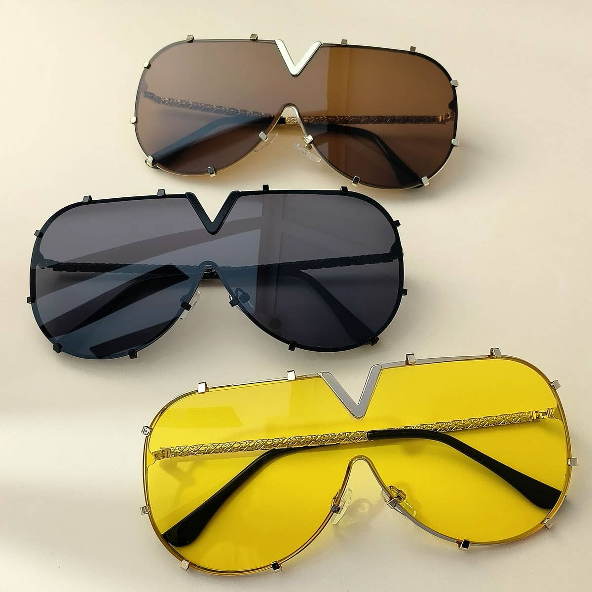 METAL FRAME ONE-PIECE LENSES SUNGLASSES