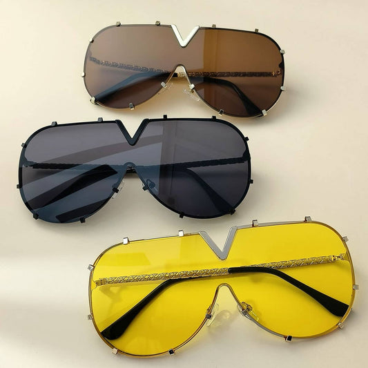 METAL FRAME ONE-PIECE LENSES SUNGLASSES