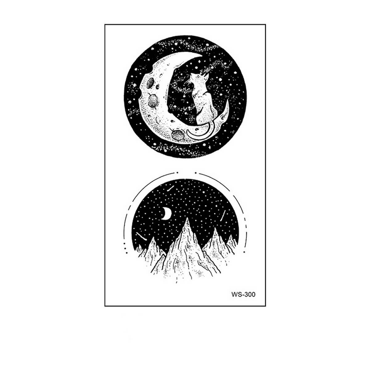 Minimalist Nature Tattoo Stickers ? Whale & Forest
