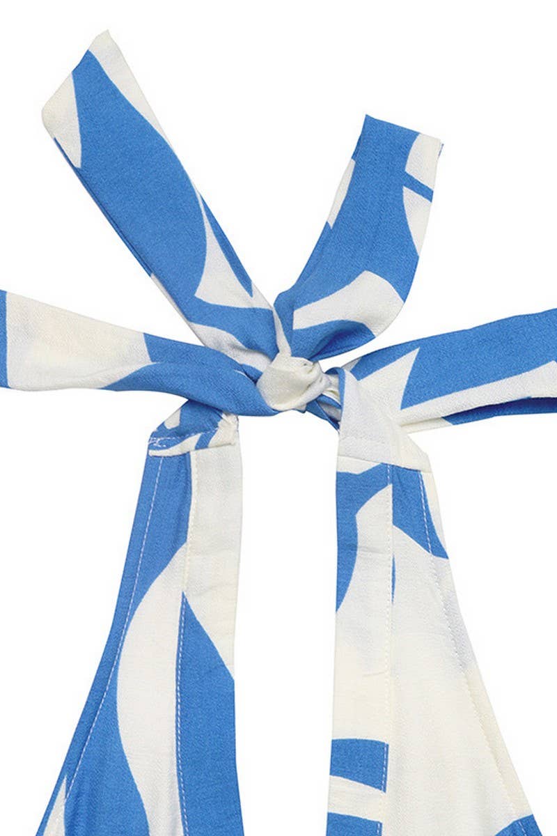 CWDMD6281_TROPICAL HALTER NECK SPLIT HEM BEACH DRESS