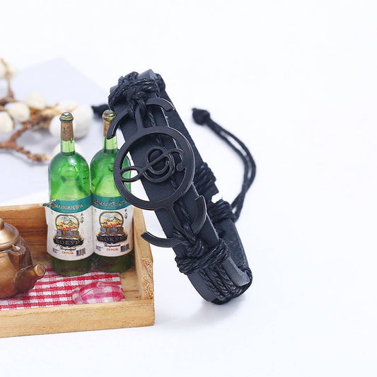 NEW MUSICAL NOTE BRAIDED LEATHER BRACELET