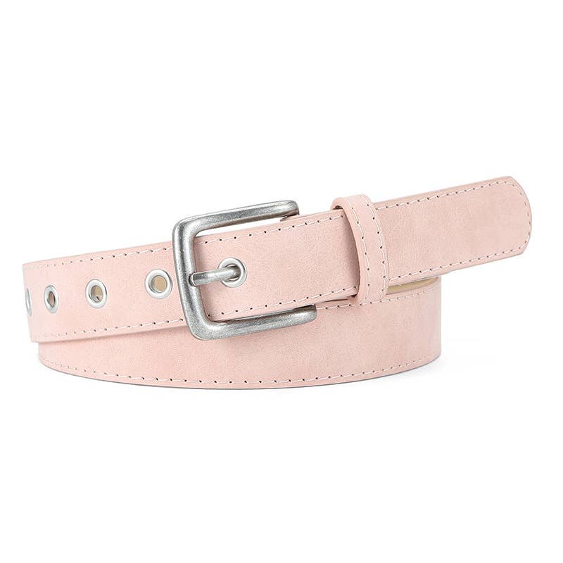 FROSTED TEXTURED PIN BUCKLE PU BELT