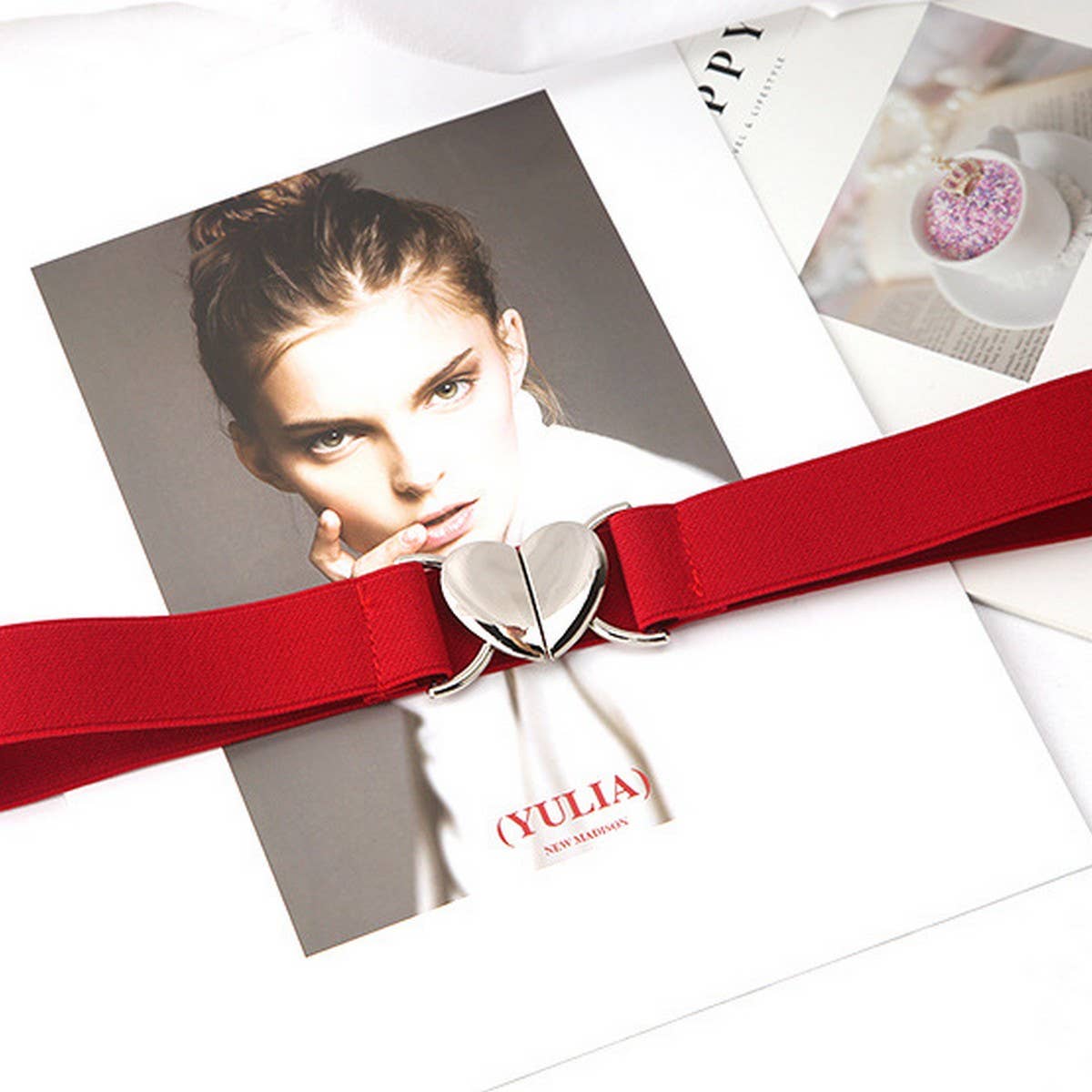 CWABE0562_LOVE BUCKLE ELASTIC BELT