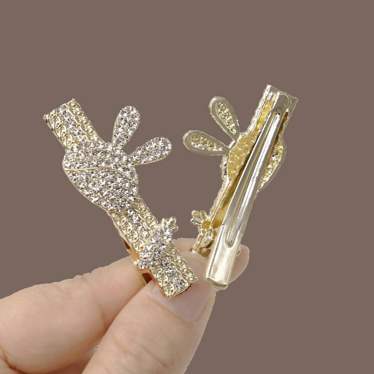 RHINESTONE CUTE RABBIT CARROT DUCKBILL HAIRPIN