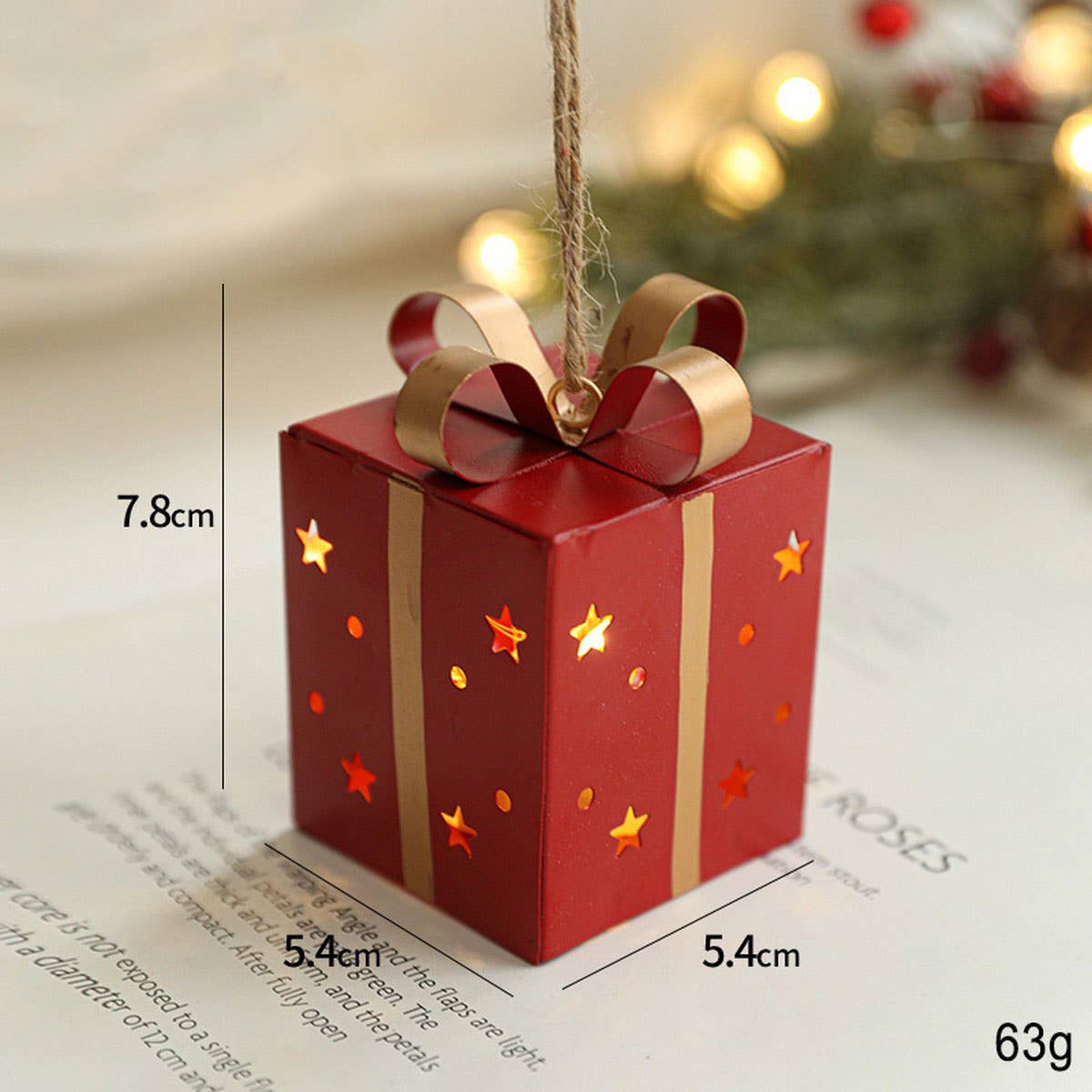 Iron Star Lighted Gift Box Xmas Tree Decor