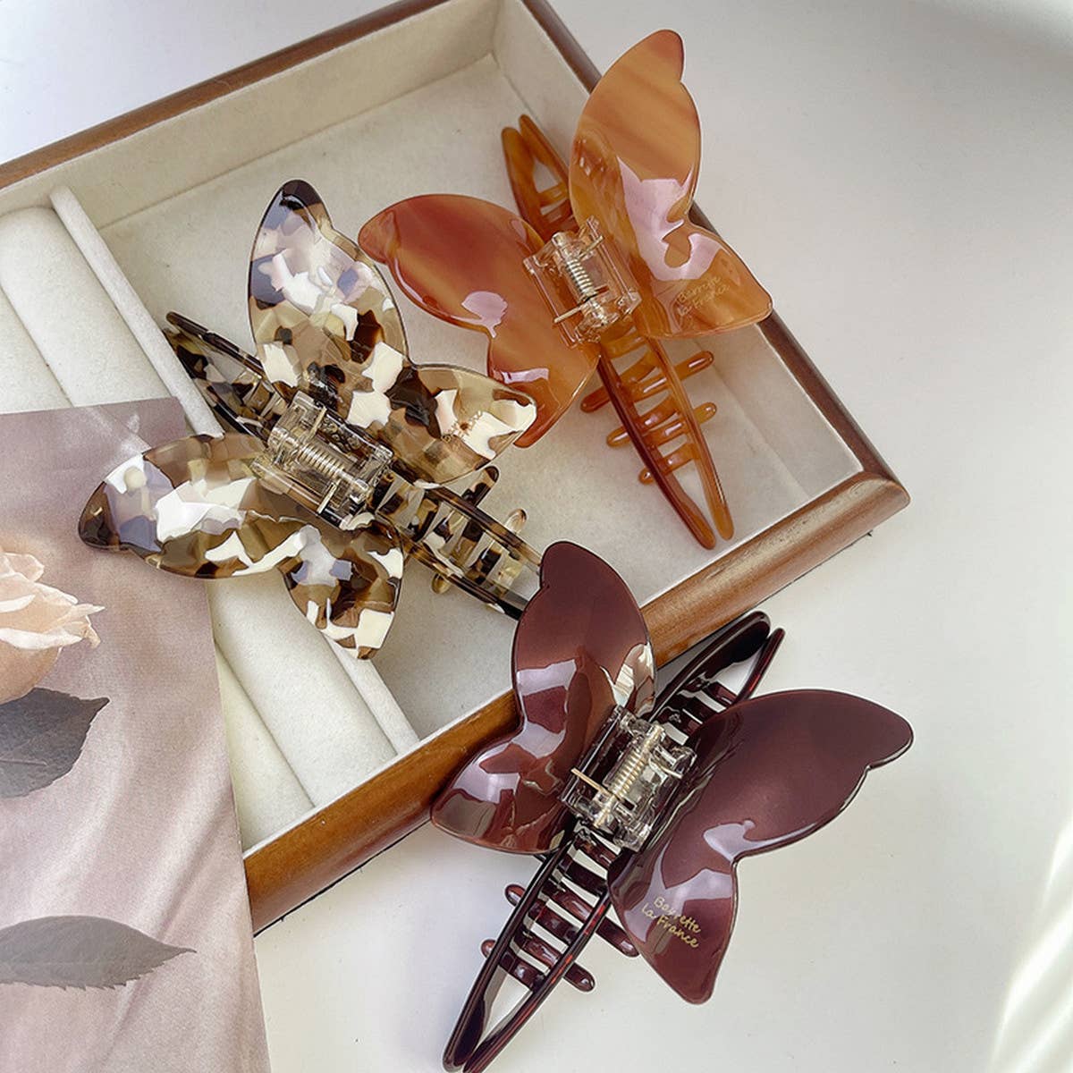ALL-MATCH BROWN BUTTERFLY WING HAIR CLIP_CWAHA1330