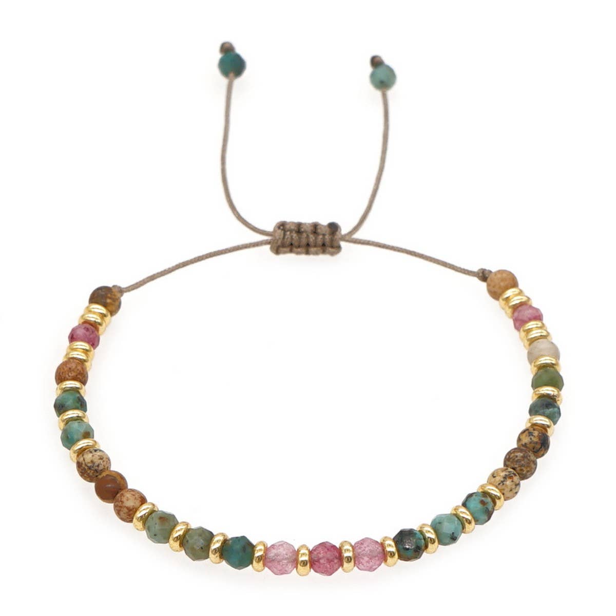 COLORFUL SEMI-PRECIOUS STONEHANDMADE BEADEDBRACELET_CWAB4639