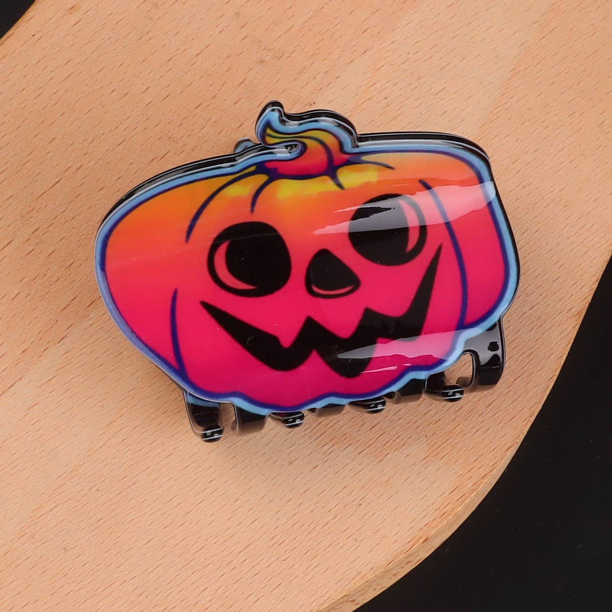 PUMPKINS, GHOSTS, HAUNTED HOUSE HALLOWEEN HAIR CLAW CLIPS
