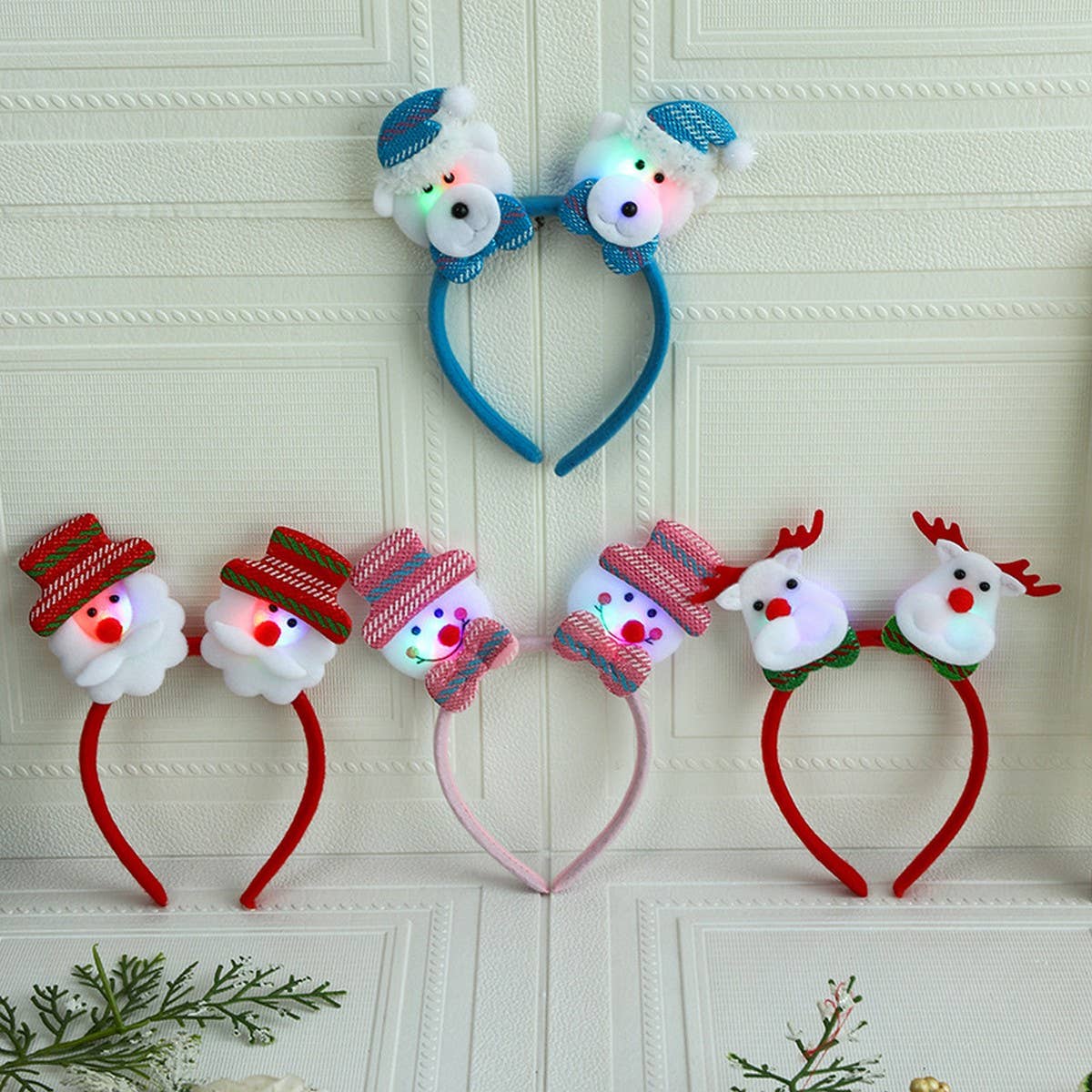CHRISTMAS LIGHTED HEADBAND HEADBAND ORNAMENTS