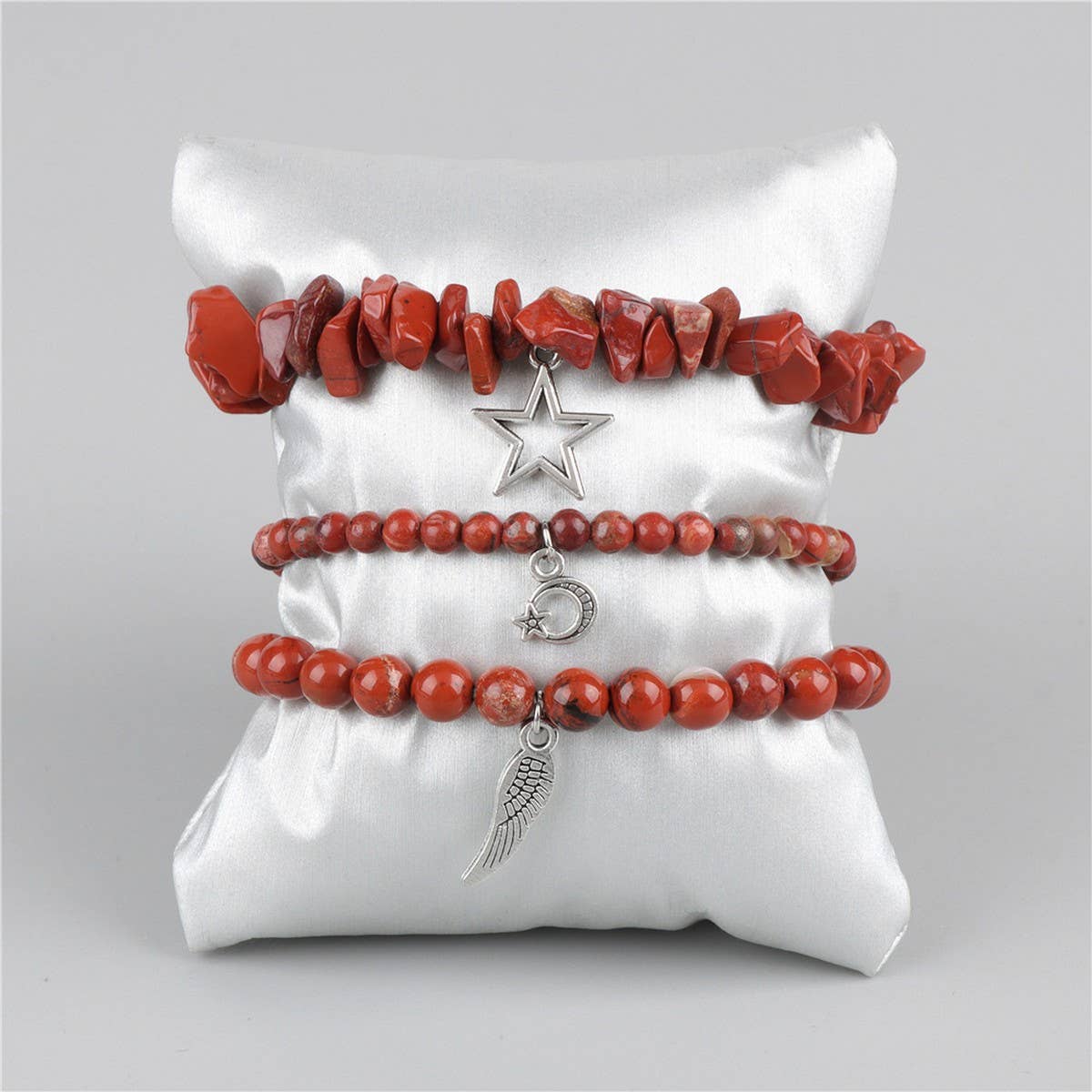 CWAJE4223_NATURAL STONE SIMPLE STAR LEAF PENDANT BRACELET