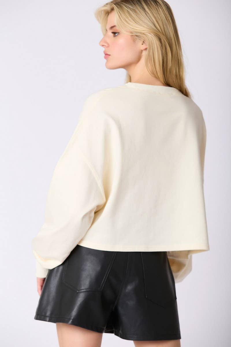 CWOSWL07752_HALLOWEEN SKELETON SEQUIN TOP LOOSE SWEATSHIRT