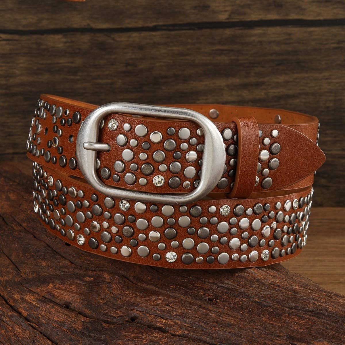 PUNK STREET HEAVY METAL BELT CLAW NAIL DIAMOND BELT_CWMM3940