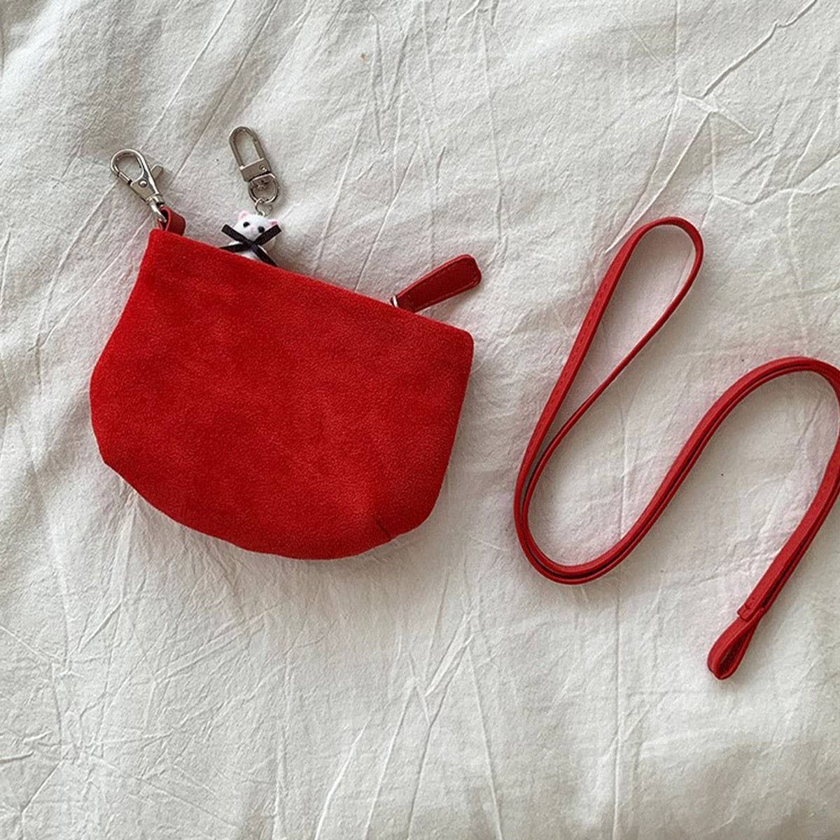 SUEDE FROSTED MINI BAG SHOULDER CROSSBODY BAG_CWAB4105