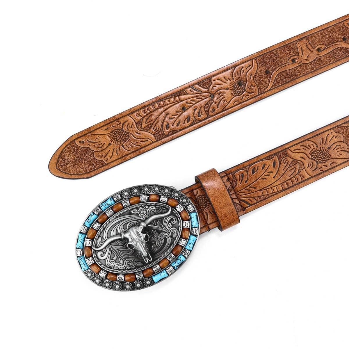 CLASSIC MEN'S PUNK EMBOSSED LEATHER BELT_CWABE0410