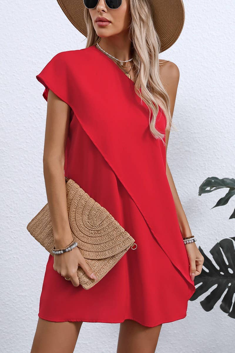 CWDSD7881_ASYMMETRICAL ONE-SHOULDER A-LINE MIDI DRESS