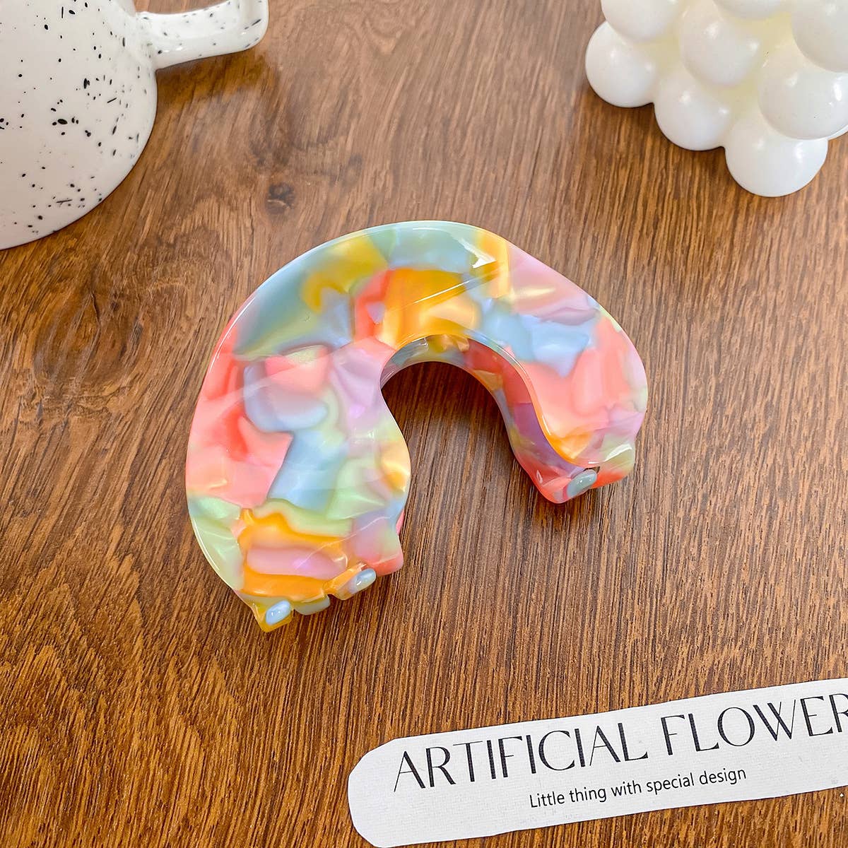 Acetate board style candy-colored hair clip