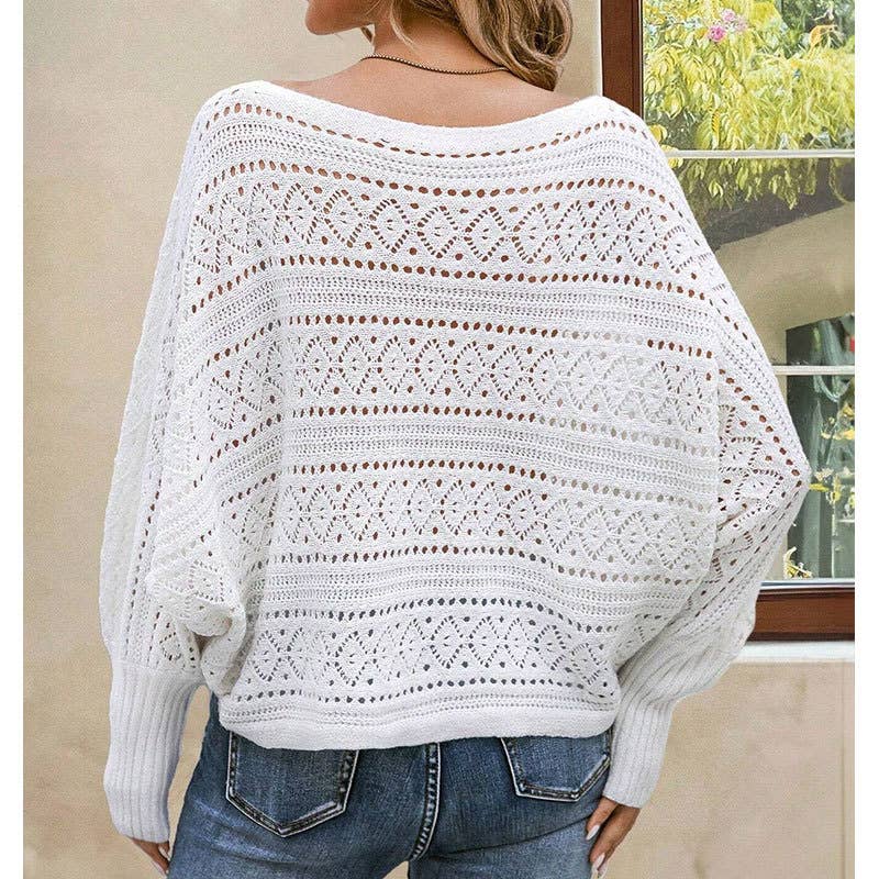 LONG SLEEVE PULLOVER PERSONALIZED HOLLOW KNIT