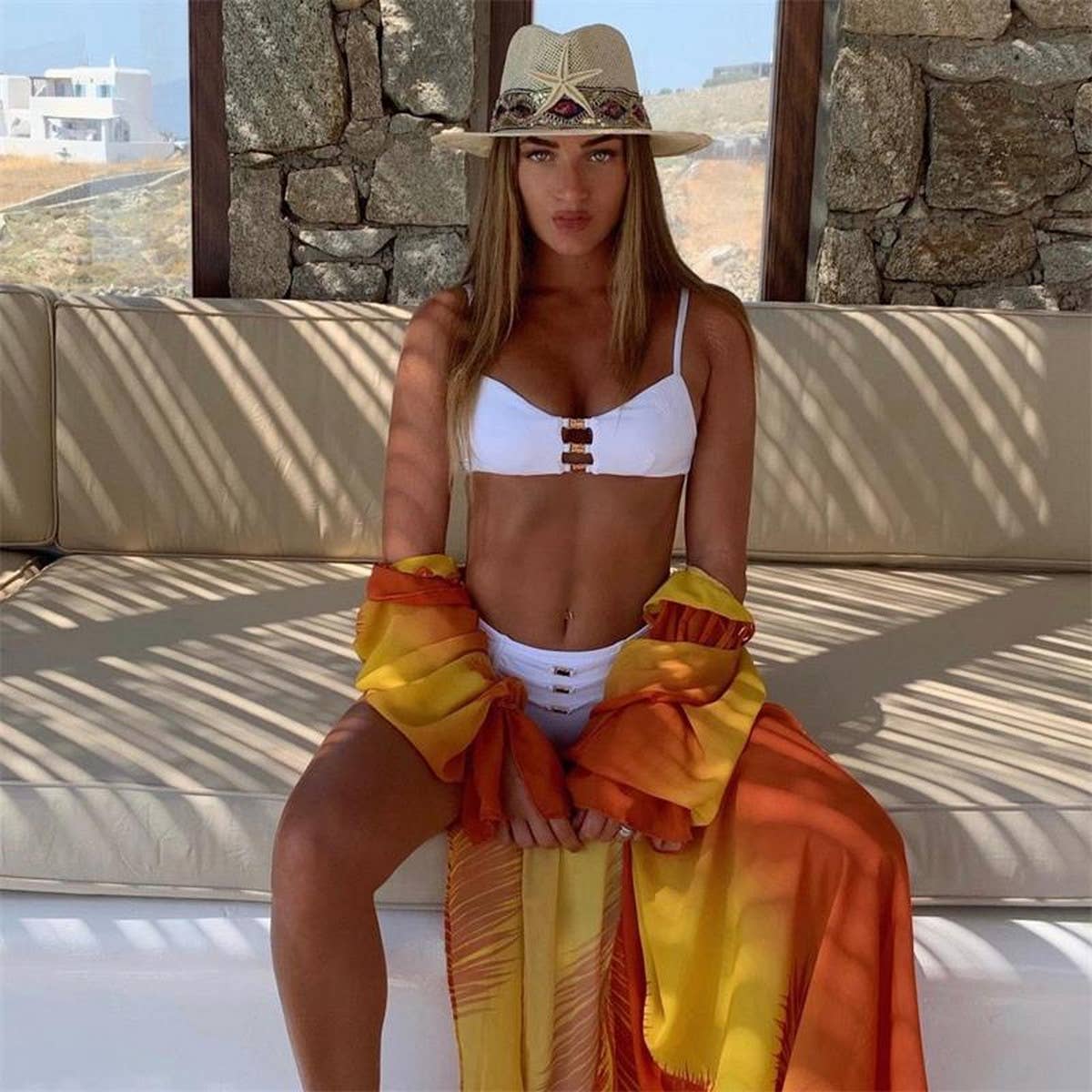 BIKINI NEW SOLID COLOR SPLIT SWIMSUIT_CWMW0264